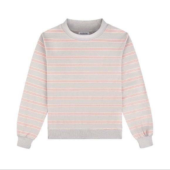 💜💗Parke Valentine Mockneck Pullover Darling Stripe XXL- In Hand Ready to Ship! - Picture 2 of 4